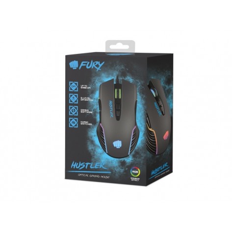 Мишка Fury Gaming Mouse Hustler 6400DPI Optical With Software RGB Backlight - NFU-1698