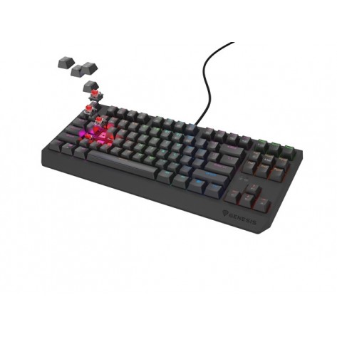 Клавиатура Genesis Gaming Keyboard Thor 230 TKL Lite US Rainbow Mechanical Outemu Red Black Hot Swap - NKG-2076