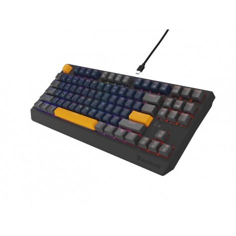 Клавиатура Genesis Gaming Keyboard Thor 230 TKL Naval Blue Positive US Black RGB Mechanical Outemu Panda - NKG-2163