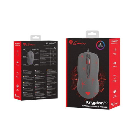 Мишка Genesis Gaming Mouse Krypton 110 Optical 2400Dpi Illuminated Black - NMG-1056