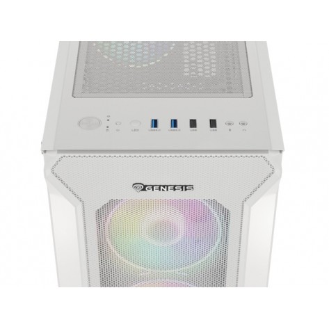 Кутия за компютър Genesis Gaming PC Case IRID 505 ARGB V2 Midi Tower Window White - NPC-1872