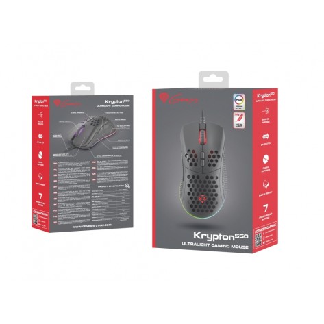 Мишка Genesis Light Weight Gaming Mouse Krypton 550 8000 DPI RGB Software Black - NMG-1680