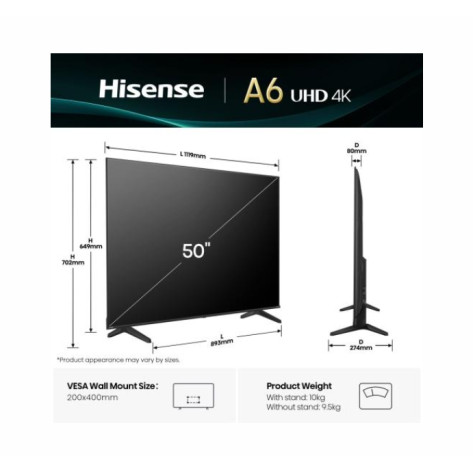 Телевизор Hisense 50" A6Q