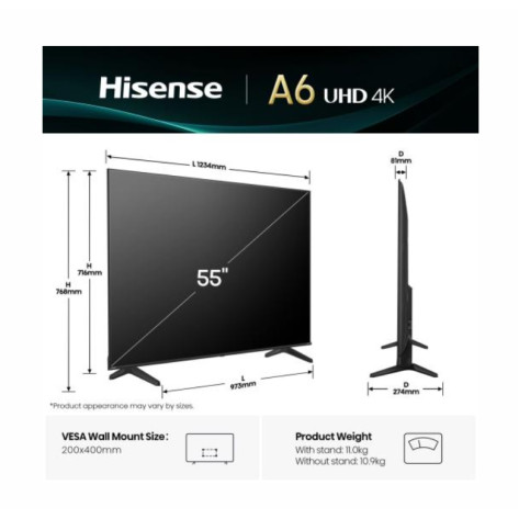 Телевизор Hisense 55" A6Q