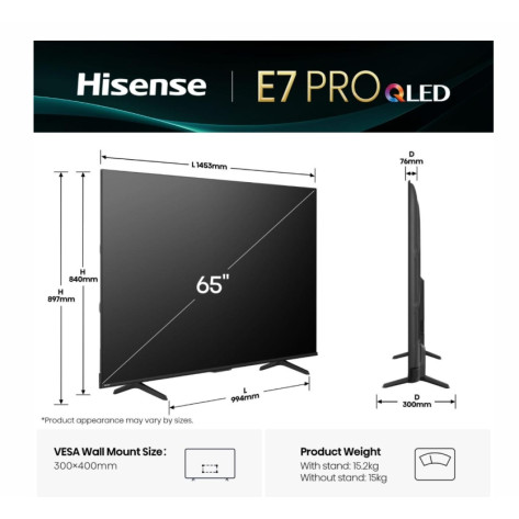 Телевизор Hisense 65" E7Q Pro