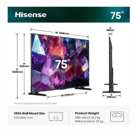 Телевизор Hisense 75" E7S Pro - 75E7S_PRO