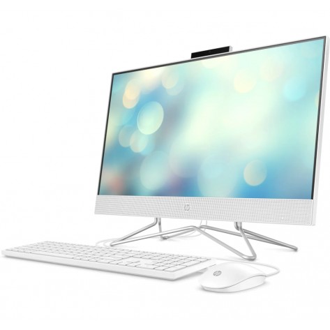 Настолен компютър - всичко в едно HP All-in-One 24-df1034nu White, Core i5-1135G7(2.4Ghz, up to 4.2GHz/8MB/4C), 23.8" FHD UWVA AG + FHD IR Camera, 8GB 3200Mhz 1DIMM, 512GB PCIe SSD, WiFi a/c + BT 5, Mouse&Keyboard, Win 11 Home - 599W4EA