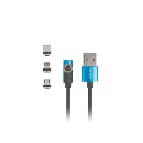Кабел Lanberg 3in1 USB-A  - CA-3IN1-21CU-0010-BL