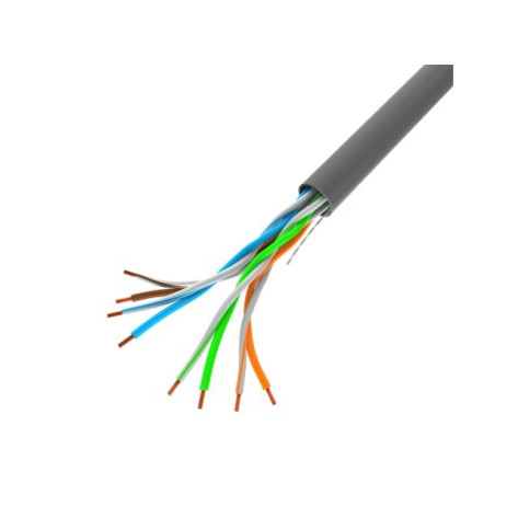 Кабел Lanberg LAN cable CAT.5e utp 100m solid cu grey cpr + fluke passed - LCU5-11CU-0100-S