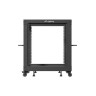 Комуникационен шкаф Lanberg open rack 19" 12U 600x600-1100 adjustable black - OR01-6112-B