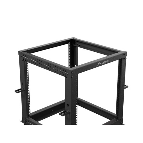 Комуникационен шкаф Lanberg open rack 19" 12U 600x600-1100 adjustable black - OR01-6112-B