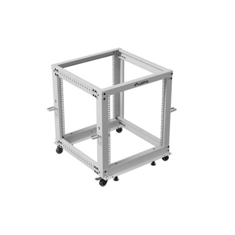 Комуникационен шкаф Lanberg open rack 19" 12U 600x600-1100 adjustable - OR01-6112-S