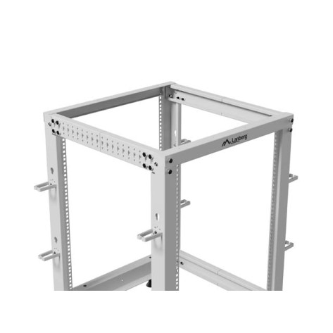 Комуникационен шкаф Lanberg open rack 19" 15U 600x600-1100 adjustable - OR01-6115-S