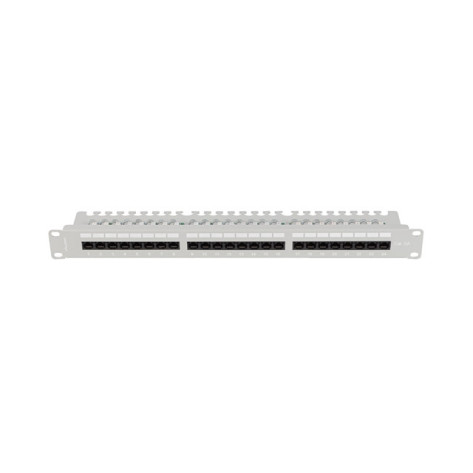 Пач панел Lanberg patch panel 24 port 1U 19" CAT.6a utp with cable organizer grey - PPUA-1124-S