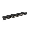 Пач панел Lanberg patch panel 24 port 1U 19" CAT.7 ftp with cable organizer shielded black - PPS7-1024-B