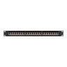 Пач панел Lanberg patch panel 24 port 1U 19" CAT.7 ftp with cable organizer shielded black - PPS7-1024-B
