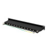 Пач панел Lanberg patch panel 24 port 1U 19" CAT.7 ftp with cable organizer shielded black - PPS7-1024-B