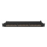Пач панел Lanberg patch panel 24 port 1U 19" CAT.7 ftp with cable organizer shielded black - PPS7-1024-B