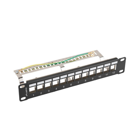 Пач панел Lanberg patch panel blank 12 port 1U 10" ftp for keystone modules black v2 - PPKS-9212-B