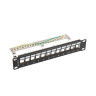 Пач панел Lanberg patch panel blank 12 port 1U 10" ftp for keystone modules black v2 - PPKS-9212-B