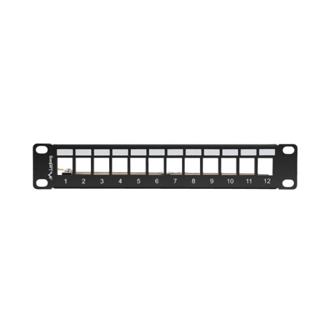 Пач панел Lanberg patch panel blank 12 port 1U 10" ftp for keystone modules black v2 - PPKS-9212-B