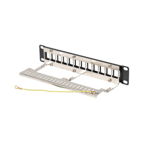 Пач панел Lanberg patch panel blank 12 port 1U 10" ftp for keystone modules black v2 - PPKS-9212-B