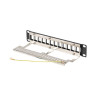 Пач панел Lanberg patch panel blank 12 port 1U 10" ftp for keystone modules black v2 - PPKS-9212-B