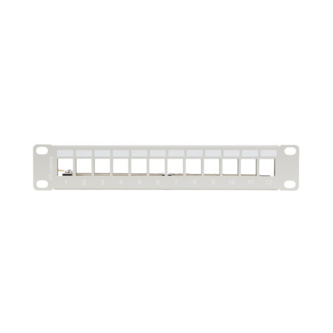 Пач панел Lanberg patch panel blank 12 port 1U 10" ftp for keystone modules grey v2 - PPKS-9212-S