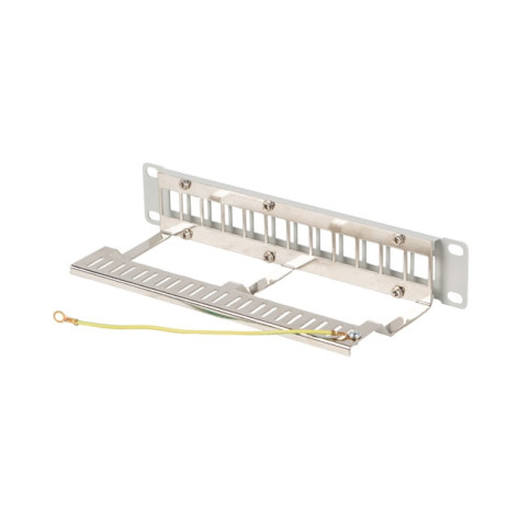 Пач панел Lanberg patch panel blank 12 port 1U 10" ftp for keystone modules grey v2 - PPKS-9212-S