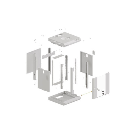 Комуникационен шкаф Lanberg rack cabinet 10" wall-mount 6U - WF11-3306-10S