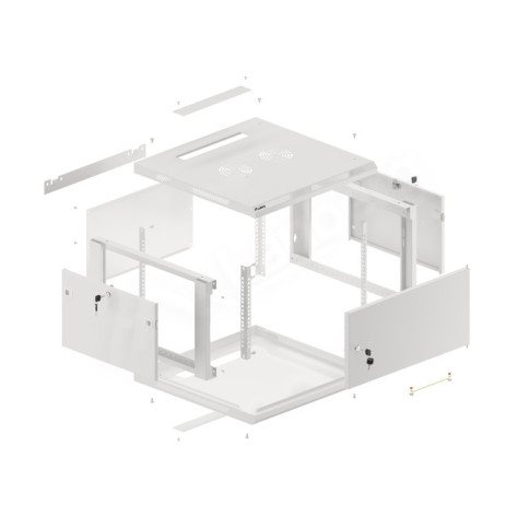Комуникационен шкаф Lanberg rack cabinet 19" wall-mount 6U - WF01-6606-00S