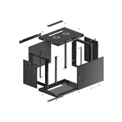 Комуникационен шкаф Lanberg rack cabinet 19" wall-mount 9U - WF01-6409-00B