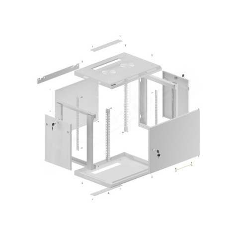 Комуникационен шкаф Lanberg rack cabinet 19" wall-mount 9U - WF01-6409-00S