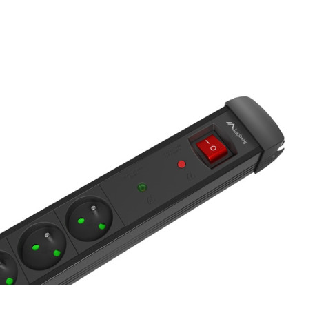 Разклонител Lanberg Surge Protector SP1 5M 5 x French Outlets Black - SP1-05E-0500-BK