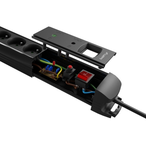 Разклонител Lanberg Surge Protector SP1 5M 5 x French Outlets Black - SP1-05E-0500-BK