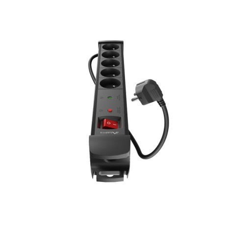 Разклонител Lanberg Surge Protector SP1 5M 5 x French Outlets Black - SP1-05E-0500-BK