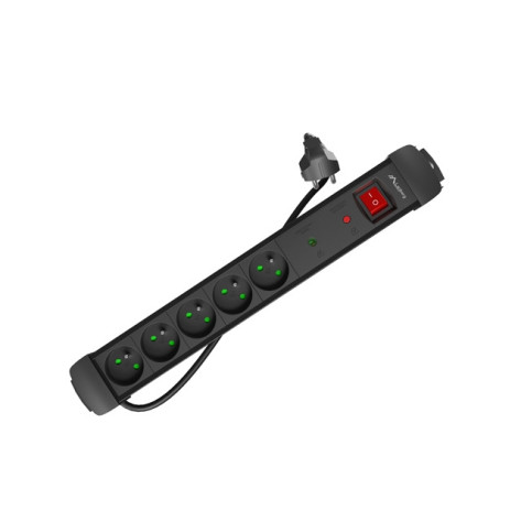 Разклонител Lanberg Surge Protector SP1 5M 5 x French Outlets Black - SP1-05E-0500-BK