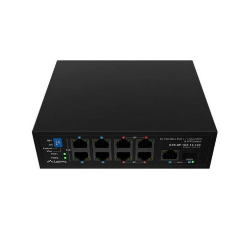 Комутатор Lanberg Switch ILFE-8P-1Ge-1S-120 POE 4 x BT 4 x AT SFP - ILFE-8P-1GE-1S-120