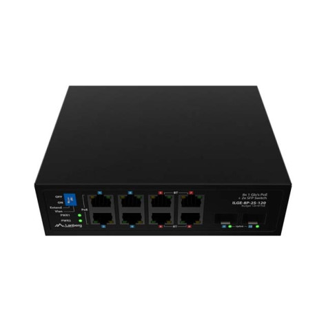 Комутатор Lanberg Switch ILGE-8P-2S-120 POE 4 x BT 4 x AT 2 x SFP DIN Unmanagment Gigabit Ethernet - ILGE-8P-2S-120