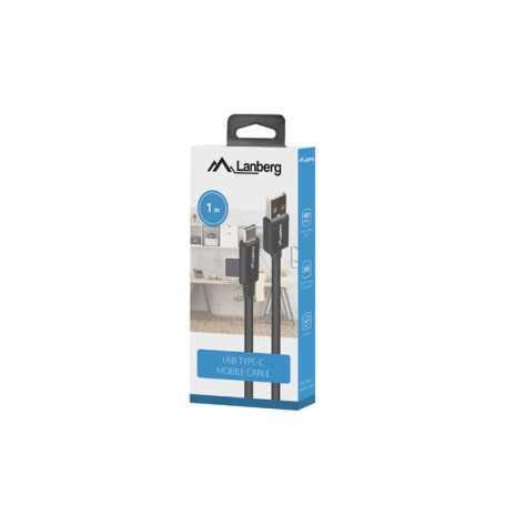 Кабел Lanberg USB-C - CA-USBO-15CU-0010-BK