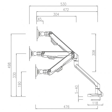 Стойка Neomounts by NewStar Flat Screen Desk Mount  - FPMA-D750BLACK2