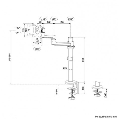 Стойка Neomounts by Newstar Next Lite Flat Screen Desk Mount  - DS60-425BL1