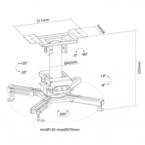 Стойка Neomounts by Newstar Projector Ceiling Mount - CL25-530BL1