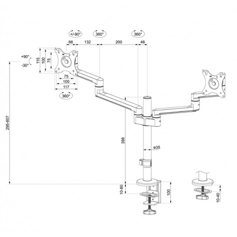 Стойка Neomounts by Newstar Screen Desk Mount  - DS60-425BL2