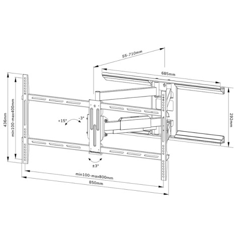 Стойка Neomounts by NewStar Screen Wall Mount  - WL40-550BL18