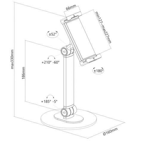 Стойка Neomounts by NewStar universal tablet stand for 4.7-12.9" tabletsk - DS15-540BL1