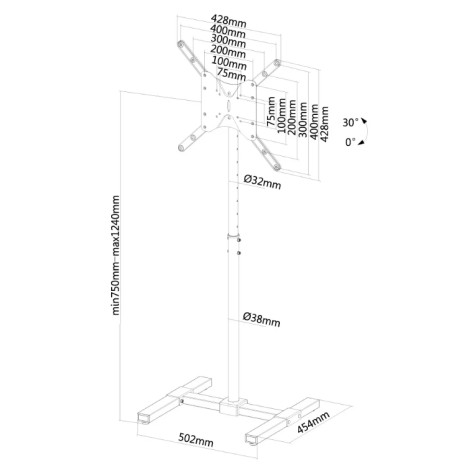 Стойка Neomounts Flat Screen Floor Stand  - NS-FS100BLACK