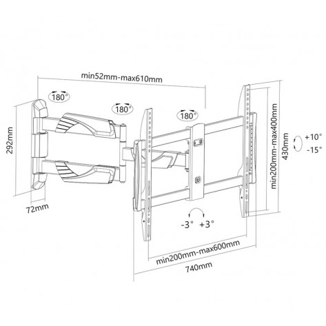 Стойка Neomounts Flat Screen Wall Mount  - NM-W460BLACK