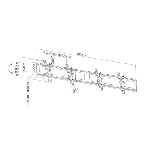 Стойка Neomounts Flat Screen Wall Mount for menu board - 2 screens - landscape - NS-WMB200BLACK