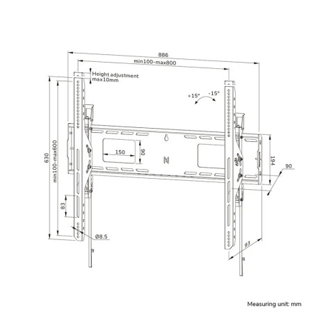 Стойка Neomounts Level-750 Wall Mount  - WL35-750BL18